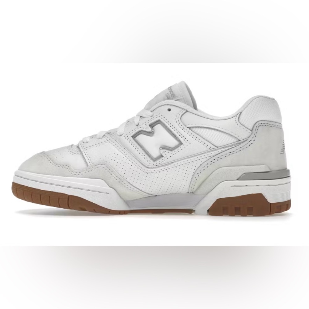New Balance White and Gray 550 Sneakers